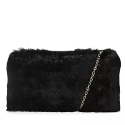 Faux Fur Hard Case Clutch