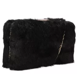 Faux Fur Hard Case Clutch