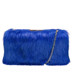 Faux Fur Hard Case Clutch