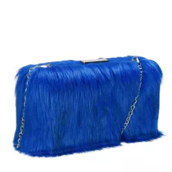 Faux Fur Hard Case Clutch