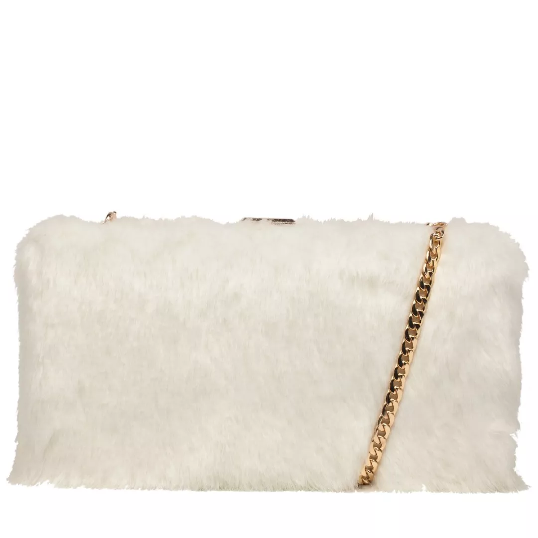 Faux Fur Hard Case Clutch