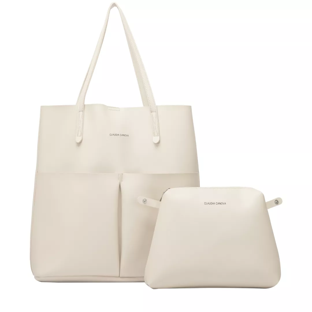 Unlined Pocket Shopper Tote Bag